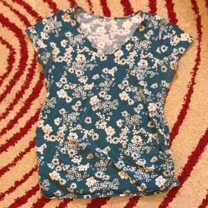 Old Navy Maternity White Floral Shirt